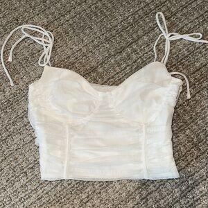 Princess Polly White Mesh Bustier Top